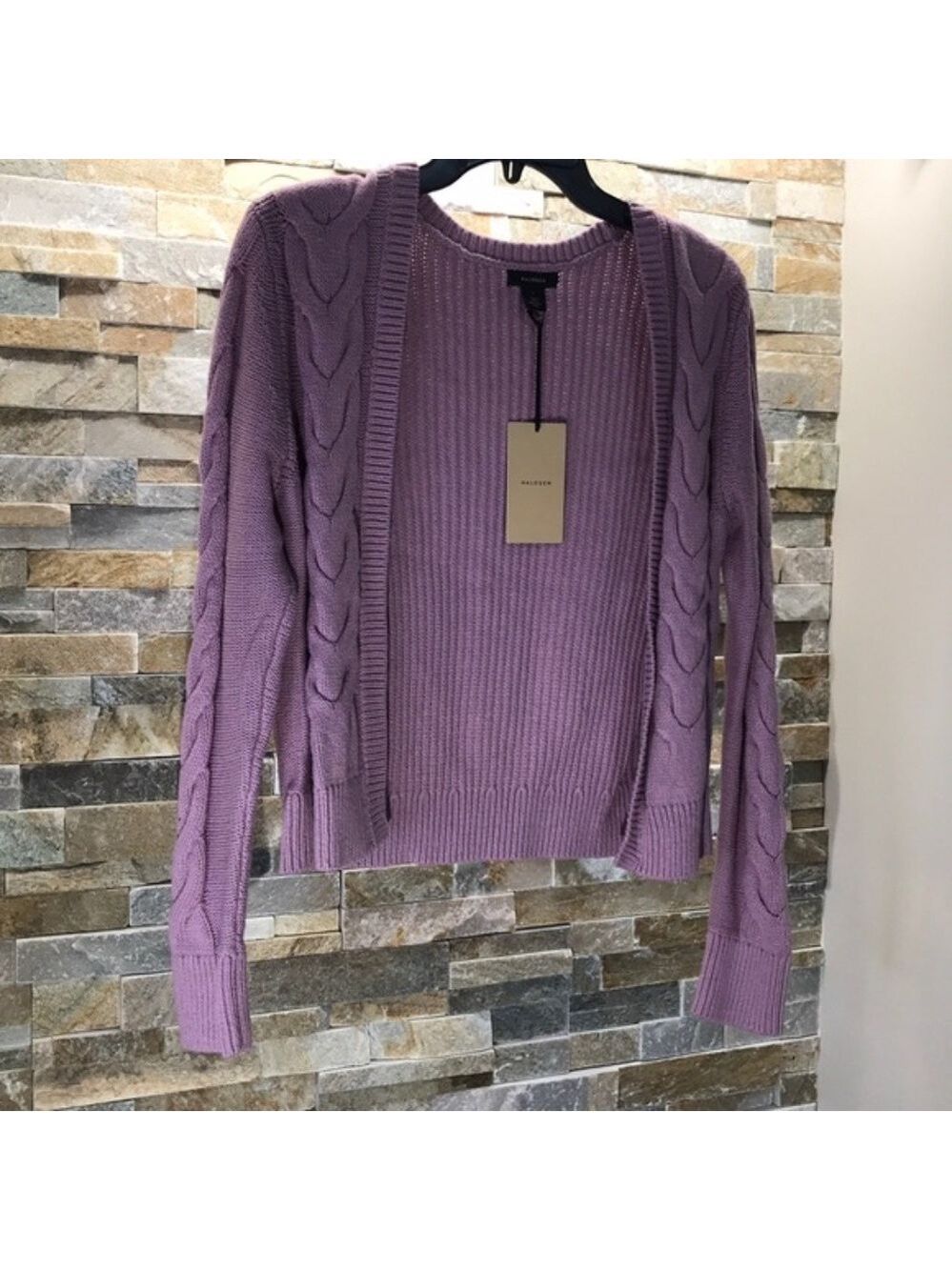 Halogen Open Front Cable Cardigan - Picture 5 of 9